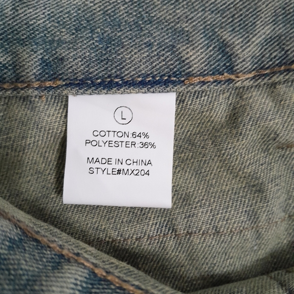 Vintage wash denim distressed skirt - Picture 3 of 5